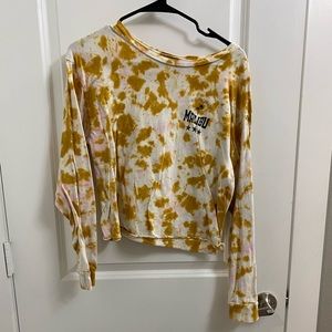 Yellow and pink Malibu tye dye long sleeve crop top. Like new condition. Size S.